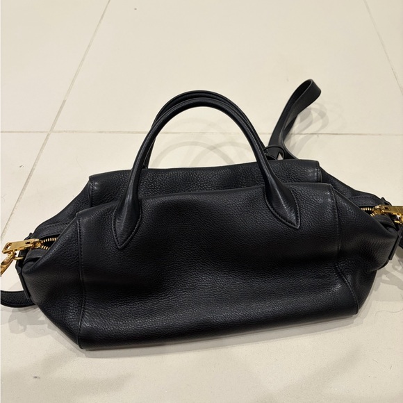 Prada Black Leather Shoulder Bag with Gold Accents - Picture 14 of 14